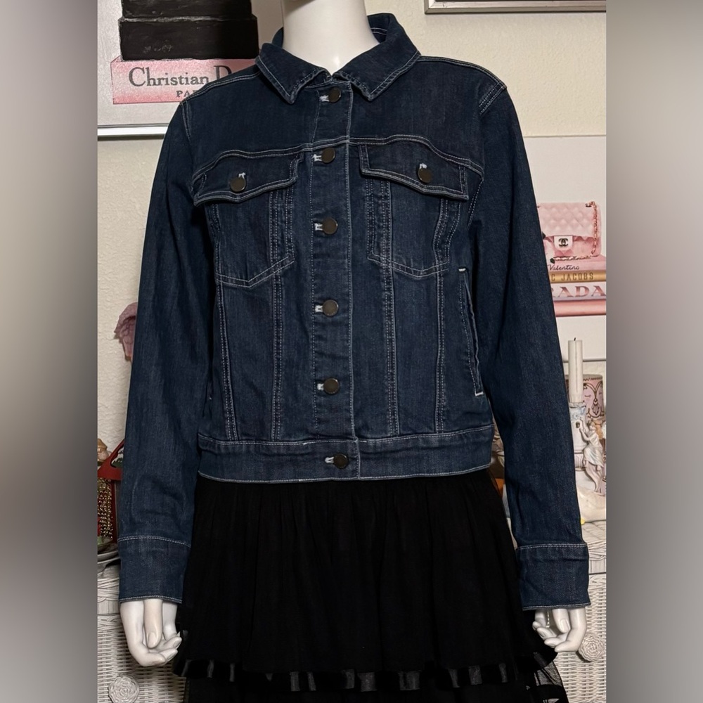 Universal Standard Plus Size Denim Jacket Dark Bl… - image 2